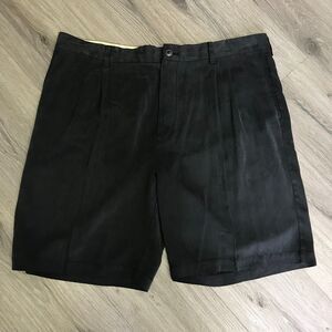 Tommy Bahama Shorts Mens 40 Silk Blend Black Shorts Pleated Casual Golf Pockets